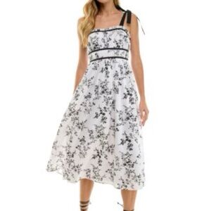 Chic Black and White Floral Dress